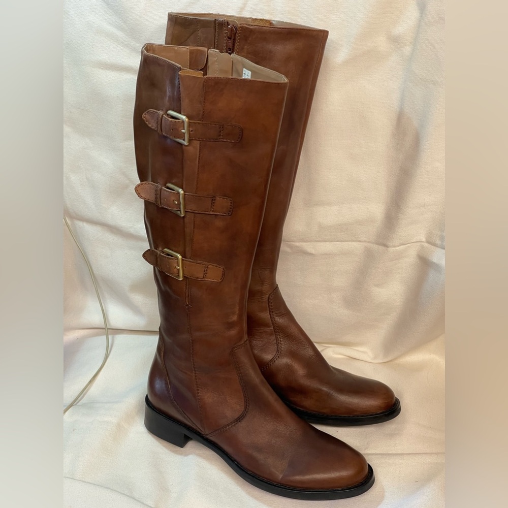 Ecco Hobart Brown Buckle Detail Riding Boots 9/40